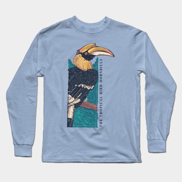 exotic tropical bird Long Sleeve T-Shirt by Mako Design 